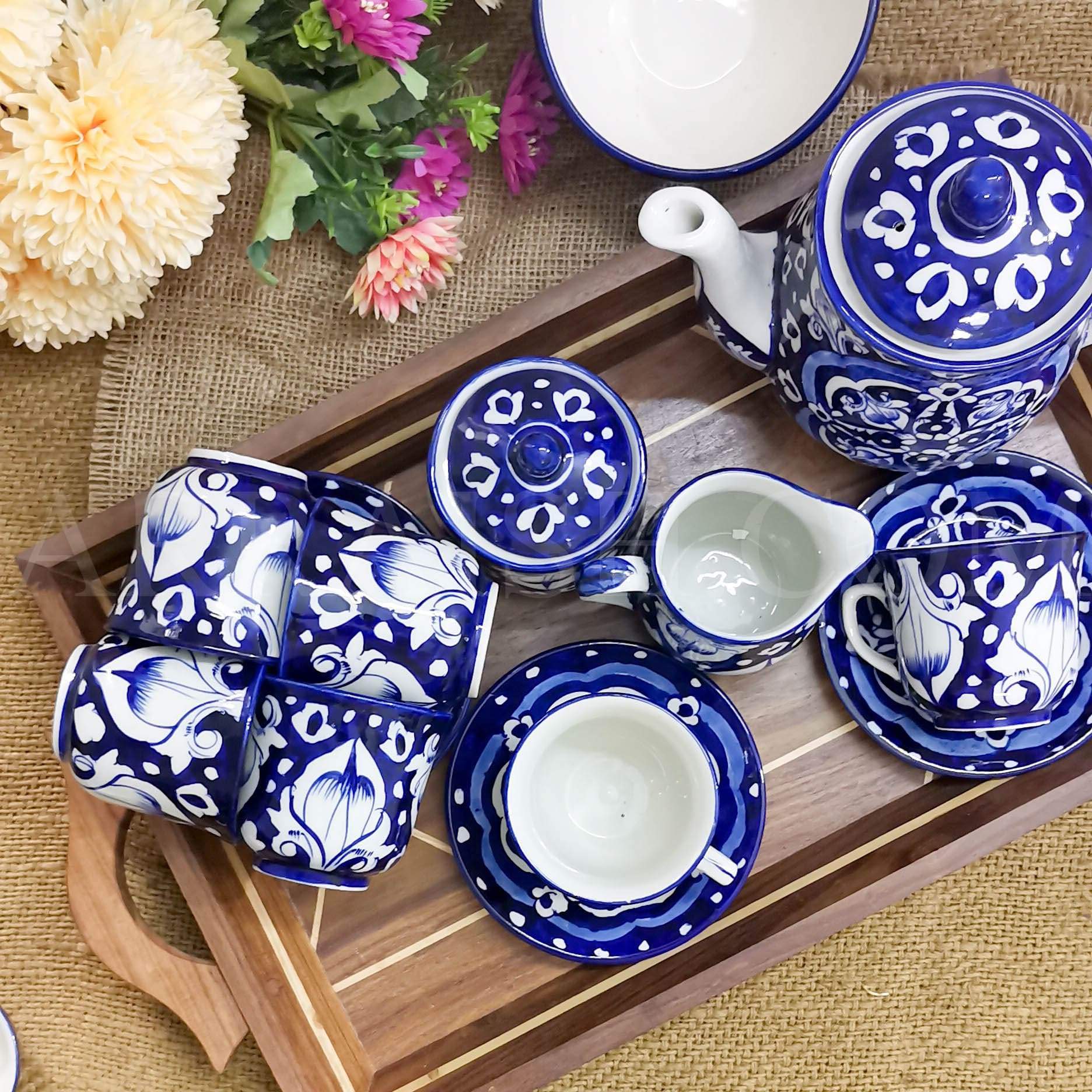 Mugs & Drinkware Blue Celico Tea Set