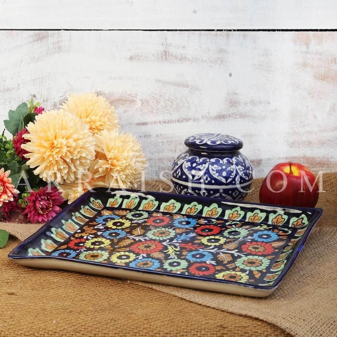 Plates & Platters Jungle Flowers Flat Dish
