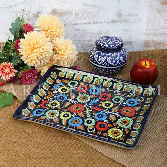 Plates & Platters Jungle Flowers Flat Dish