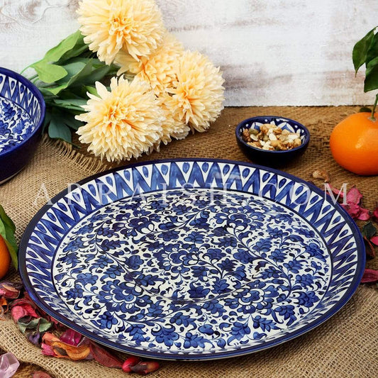 Plates & Platters Serina Blue Round Platter